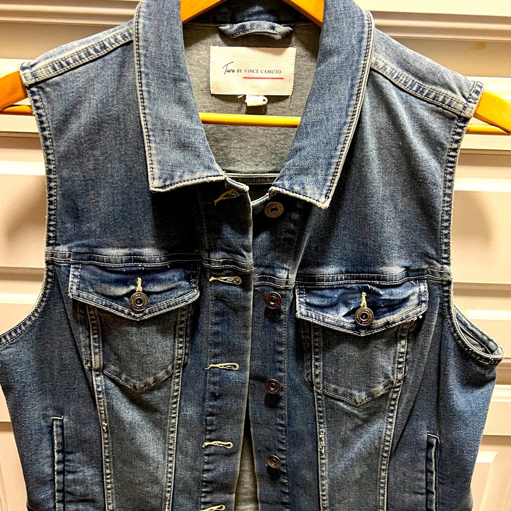 Jean Jacket Vest by Vince Camino. Size Large.